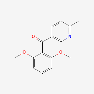 molecular formula C15H15NO3 B1453135 5-(2,6-二甲氧基苯甲酰基)-2-甲基吡啶 CAS No. 1187167-87-8