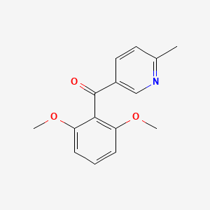 molecular formula C15H15NO3 B1453135 5-(2,6-Dimethoxybenzoyl)-2-methylpyridine CAS No. 1187167-87-8