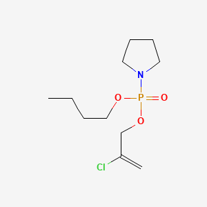 molecular formula C11H21ClNO3P B14531379 Phosphonic acid, 1-pyrrolidinyl-, (2-chloroallyl) butyl ester CAS No. 62484-93-9