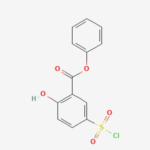 molecular formula C13H9ClO5S B14531404 Phenyl 5-(chlorosulfonyl)-2-hydroxybenzoate CAS No. 62547-05-1