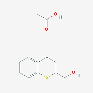 molecular formula C12H16O3S B14531492 acetic acid;3,4-dihydro-2H-thiochromen-2-ylmethanol CAS No. 62291-29-6