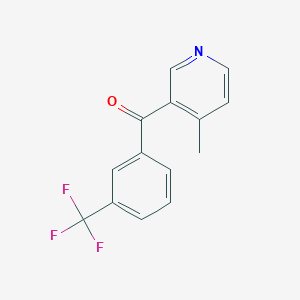 molecular formula C14H10F3NO B1453154 4-甲基-3-(3-三氟甲基苯甲酰)吡啶 CAS No. 1187168-61-1