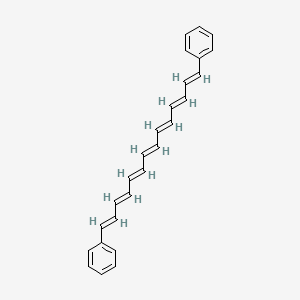 molecular formula C26H24 B14531571 Benzene, 1,1'-(1,3,5,7,9,11,13-tetradecaheptaene-1,14-diyl)bis- CAS No. 62622-57-5