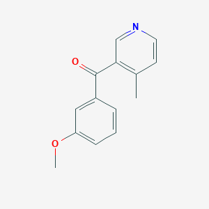 molecular formula C14H13NO2 B1453160 3-(3-甲氧基苯甲酰)-4-甲基吡啶 CAS No. 1187167-81-2