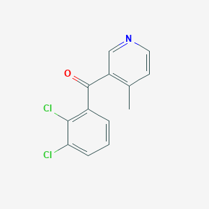 molecular formula C13H9Cl2NO B1453162 3-(2,3-二氯苯甲酰)-4-甲基吡啶 CAS No. 1187169-04-5