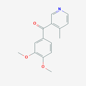 molecular formula C15H15NO3 B1453165 3-(3,4-Dimethoxybenzoyl)-4-methylpyridine CAS No. 1187169-08-9