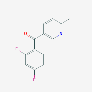 molecular formula C13H9F2NO B1453166 5-(2,4-Difluorobenzoyl)-2-methylpyridine CAS No. 1187164-35-7