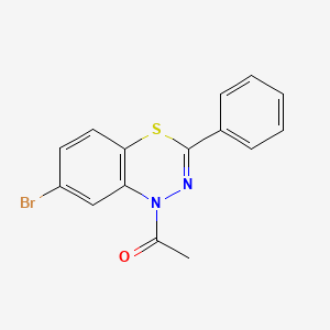 1-(7-Bromo-3-phenyl-1H-4,1,2-benzothiadiazin-1-yl)ethan-1-one