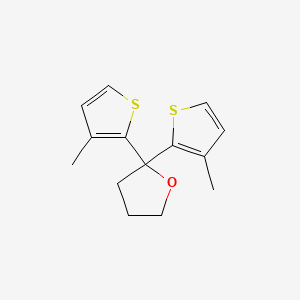 molecular formula C14H16OS2 B1453169 2,2-Bis(3-methylthiophen-2-yl)tetrahydrofuran CAS No. 1253297-73-2