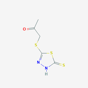 1-[(5-Sulfanylidene-4,5-dihydro-1,3,4-thiadiazol-2-yl)sulfanyl]propan-2-one