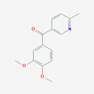 molecular formula C15H15NO3 B1453172 5-(3,4-Dimethoxybenzoyl)-2-methylpyridine CAS No. 1187166-99-9
