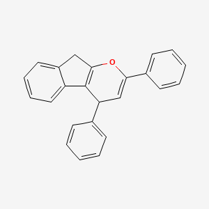 molecular formula C24H18O B14531727 Indeno[2,1-b]pyran, 4,9-dihydro-2,4-diphenyl- CAS No. 62225-34-7