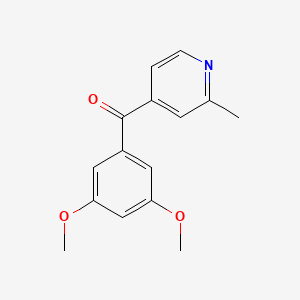 molecular formula C15H15NO3 B1453185 4-(3,5-Dimethoxybenzoyl)-2-methylpyridine CAS No. 1187167-62-9
