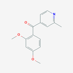 molecular formula C15H15NO3 B1453186 4-(2,4-Dimethoxybenzoyl)-2-methylpyridine CAS No. 1187165-52-1