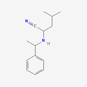 4-Methyl-2-[(1-phenylethyl)amino]pentanenitrile