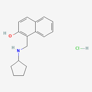 molecular formula C16H20ClNO B1453192 1-[(Cyclopentylamino)methyl]naphthalen-2-ol hydrochloride CAS No. 1308646-72-1