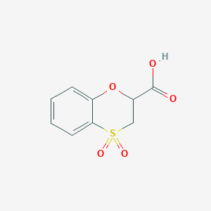 molecular formula C9H8O5S B1453195 4,4-Dioxo-2,3-dihydro-1,4lambda6-benzoxathiine-2-carboxylic acid CAS No. 1251923-88-2