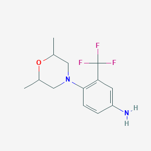 molecular formula C13H17F3N2O B1453212 4-(2,6-Dimethylmorpholin-4-yl)-3-(trifluoromethyl)aniline CAS No. 1184814-87-6