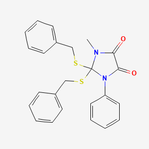 2,2-Bis(benzylsulfanyl)-1-methyl-3-phenylimidazolidine-4,5-dione