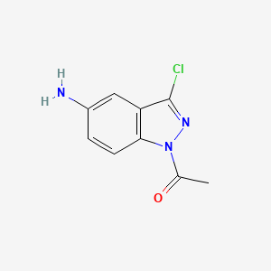 molecular formula C9H8ClN3O B1453218 1-(5-amino-3-chloro-1H-indazol-1-yl)-1-ethanone CAS No. 1203897-92-0
