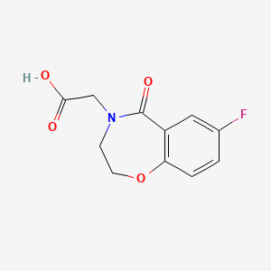 molecular formula C11H10FNO4 B1453223 (7-Fluoro-5-oxo-2,3-dihydro-1,4-benzoxazepin-4(5H)-yl)acetic acid CAS No. 874767-72-3