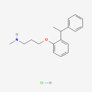 N-methyl-3-[2-(1-phenylethyl)phenoxy]propan-1-amine;hydrochloride