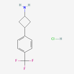 molecular formula C11H13ClF3N B1453240 3-[4-(Trifluoromethyl)phenyl]cyclobutan-1-amine hydrochloride CAS No. 1807939-34-9