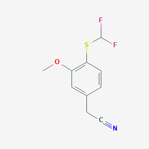 molecular formula C10H9F2NOS B1453248 2-{4-[(二氟甲基)硫烷基]-3-甲氧基苯基}乙腈 CAS No. 1269151-40-7