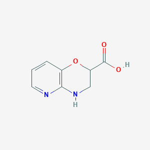 molecular formula C8H8N2O3 B1453251 3,4-Dihydro-2H-pyrido[3,2-b][1,4]oxazine-2-carboxylic acid CAS No. 1086375-44-1
