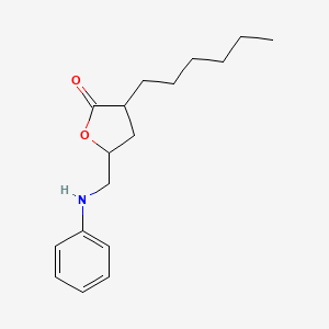 2(3H)-Furanone, 3-hexyldihydro-5-[(phenylamino)methyl]-