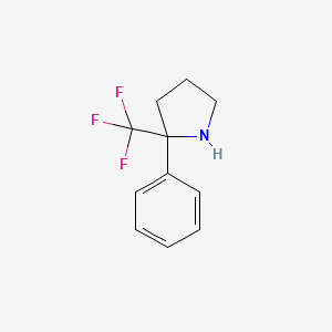 molecular formula C11H12F3N B1453258 2-Phenyl-2-(trifluoromethyl)pyrrolidine CAS No. 1269151-41-8