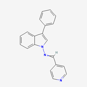 N-(3-Phenyl-1H-indol-1-yl)-1-(pyridin-4-yl)methanimine