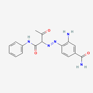 3-Amino-4-[(E)-(1-anilino-1,3-dioxobutan-2-yl)diazenyl]benzamide