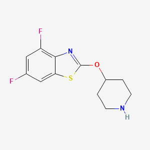 molecular formula C12H12F2N2OS B1453266 4,6-Difluoro-2-(piperidin-4-yloxy)-1,3-benzothiazole CAS No. 1283108-95-1