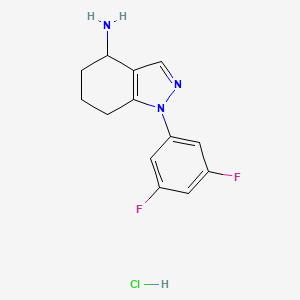molecular formula C13H14ClF2N3 B1453272 1-(3,5-二氟苯基)-4,5,6,7-四氢-1H-吲唑-4-胺盐酸盐 CAS No. 1242339-60-1