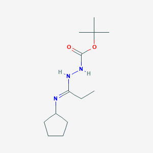 molecular formula C13H25N3O2 B1453274 N'-[1-Cyclopentylaminopropylidene]hydrazinecarboxylic acid tert-butyl ester CAS No. 1053657-10-5