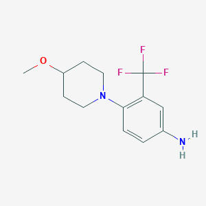 molecular formula C13H17F3N2O B1453279 4-(4-Methoxypiperidin-1-yl)-3-(trifluoromethyl)aniline CAS No. 1183432-63-4