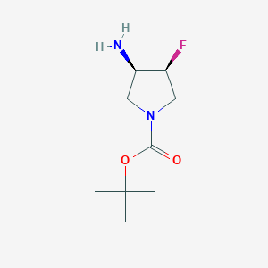 molecular formula C9H17FN2O2 B1453283 叔丁基 (3R,4S)-3-氨基-4-氟吡咯烷-1-羧酸酯 CAS No. 1009075-48-2