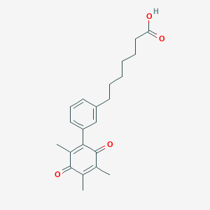 molecular formula C22H26O4 B1453287 7-(3',4',6'-Trimethyl-2',5'-dioxo-2',5'-dihydro-[1,1'-biphenyl]-3-yl)heptanoic acid CAS No. 2320856-63-9