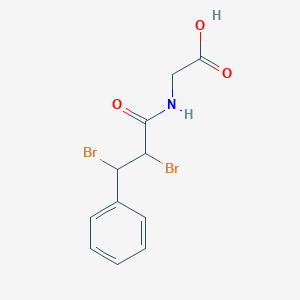 molecular formula C11H11Br2NO3 B14532886 Glycine, N-(2,3-dibromo-1-oxo-3-phenylpropyl)- CAS No. 62457-26-5