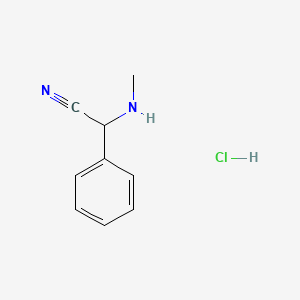 molecular formula C9H11ClN2 B1453301 Methylamino-phenyl-acetonitrile hydrochloride CAS No. 5537-52-0