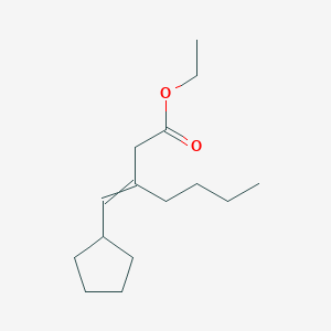 molecular formula C15H26O2 B14533015 Ethyl 3-(cyclopentylmethylidene)heptanoate CAS No. 62444-19-3