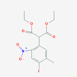 molecular formula C14H16FNO6 B1453303 1,3-Diethyl 2-(4-fluoro-5-methyl-2-nitrophenyl)-propanedioate CAS No. 1251950-59-0