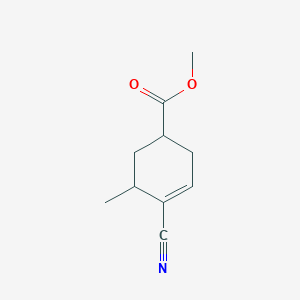 molecular formula C10H13NO2 B14533091 Methyl 4-cyano-5-methylcyclohex-3-ene-1-carboxylate CAS No. 62617-96-3