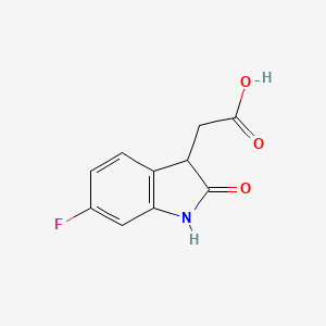 molecular formula C10H8FNO3 B1453333 (6-氟-2-氧代-2,3-二氢-1H-吲哚-3-基)乙酸 CAS No. 915922-16-6
