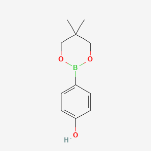 molecular formula C11H15BO3 B1453352 4-(5,5-二甲基-1,3,2-二氧杂硼环-2-基)苯酚 CAS No. 1192765-29-9