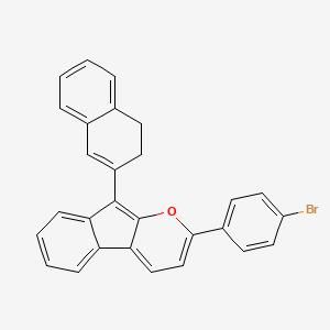 molecular formula C28H19BrO B14533534 Indeno[2,1-b]pyran, 2-(4-bromophenyl)-9-(3,4-dihydro-2-naphthalenyl)- CAS No. 62225-04-1