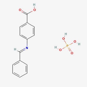 4-(Benzylideneamino)benzoic acid;phosphoric acid