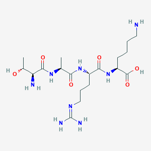 molecular formula C19H38N8O6 B14533584 L-Threonyl-L-alanyl-N~5~-(diaminomethylidene)-L-ornithyl-L-lysine CAS No. 62307-34-0