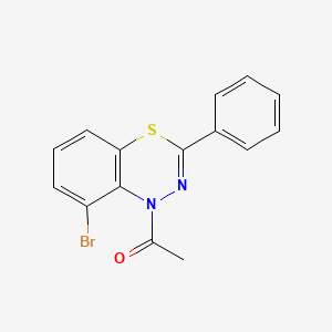 1-(8-Bromo-3-phenyl-1H-4,1,2-benzothiadiazin-1-yl)ethan-1-one